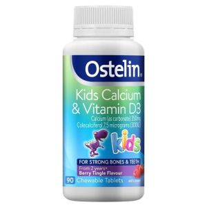 Ostelin Kids Calcium & Vitamin D3 – Viên Nhai Bổ Sung Canxi và Vitamin Cho Trẻ Vị dâu 70 viên